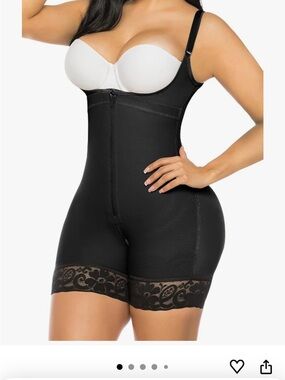 Anna Black Lace-Trim Full Body Shaper